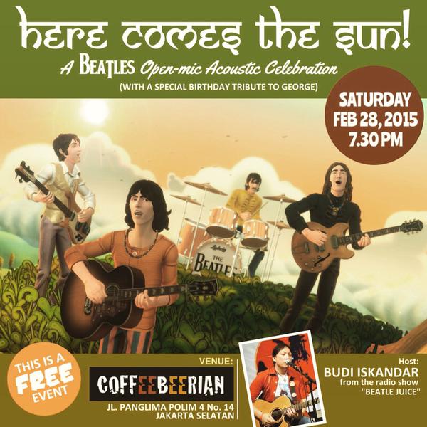 Ayo guys, malam ini ada Beatles open-mic nih! Yang suka nyanyi, genjreng2an, boleh dateng nih nyumbang performance