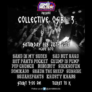 FYI: <a href="/JambiMelodic/">Melodic Jambi</a> sudah mulai menggeber band-band ganas dari jambi. Ramaikan collective osib 3 at cafe D-to.