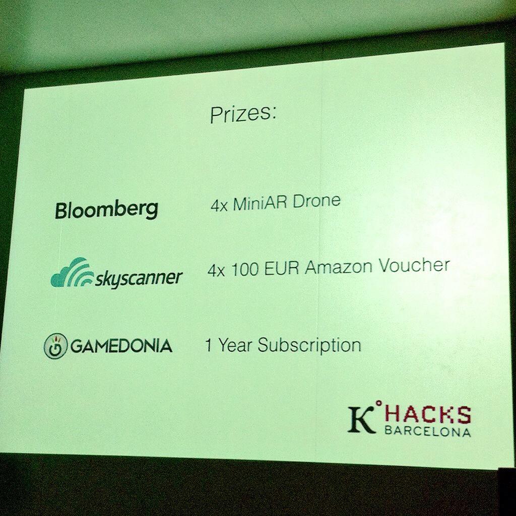 kairoshacks's tweet photo. Prizes! :D Thanks to @GHSeoul @Dell @MLHacks @BloombergLabs @Skyscanner @Gamedonia @Zurich @colatris @YoApp http://t.co/0S6GMnHWxo