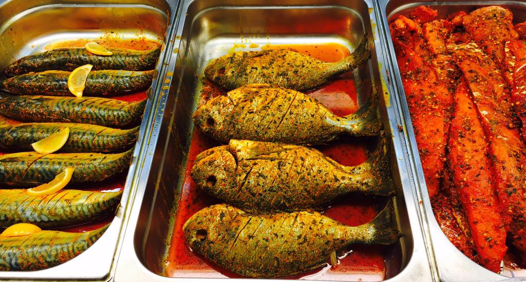 Shazanz1's tweet photo. Mackerel, Sea Bream and Cod. A great selection of Locally sourced Fish ready for the grill. #shazanz #sherpuri http://t.co/RYTIWnffJB