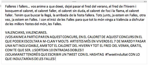Colmenero's tweet photo. Solo para Valencianos, Valencianas y los que vayáis a venir a Valencia en Fallas. #TweetIndultat http://t.co/9uH2l2ch9j