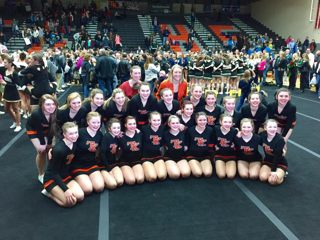 MrTonyPetersen's tweet photo. TKHS Cheer Team took second today at Regionals! Way to go ladies! #WeWill #TKStrong #goingtostate http://t.co/VoPu4x7pSB