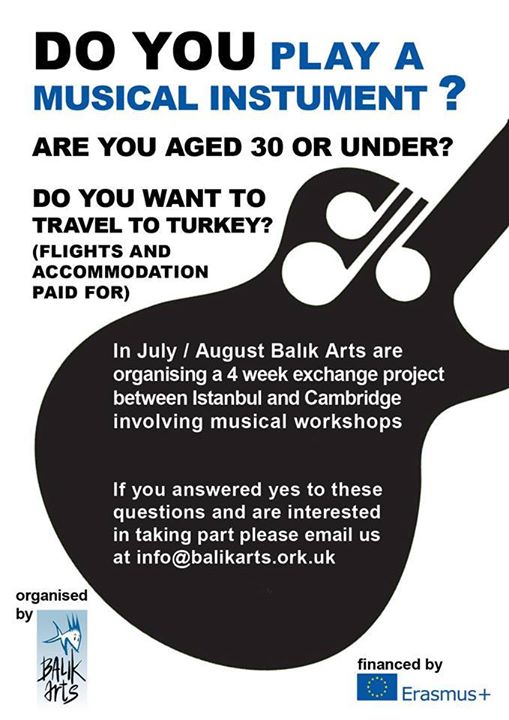 Balik_Arts's tweet photo. Looking for Cambridge-based musicians for project in Istanbul, flights&amp;accom paid. Pls RT! @camcitco @CambridgeNewsUK http://t.co/uOuvG9KnM8