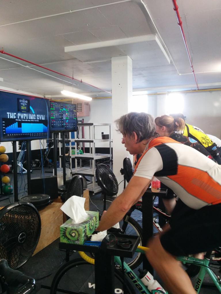 Awesome! First class in the new space. Lots of light and have the garage door open already.