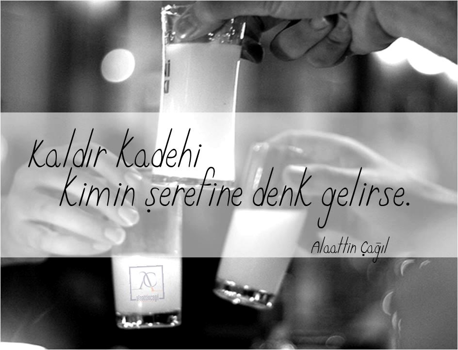 "Kaldır kadehi, kimin şerefine denk gelirse. "