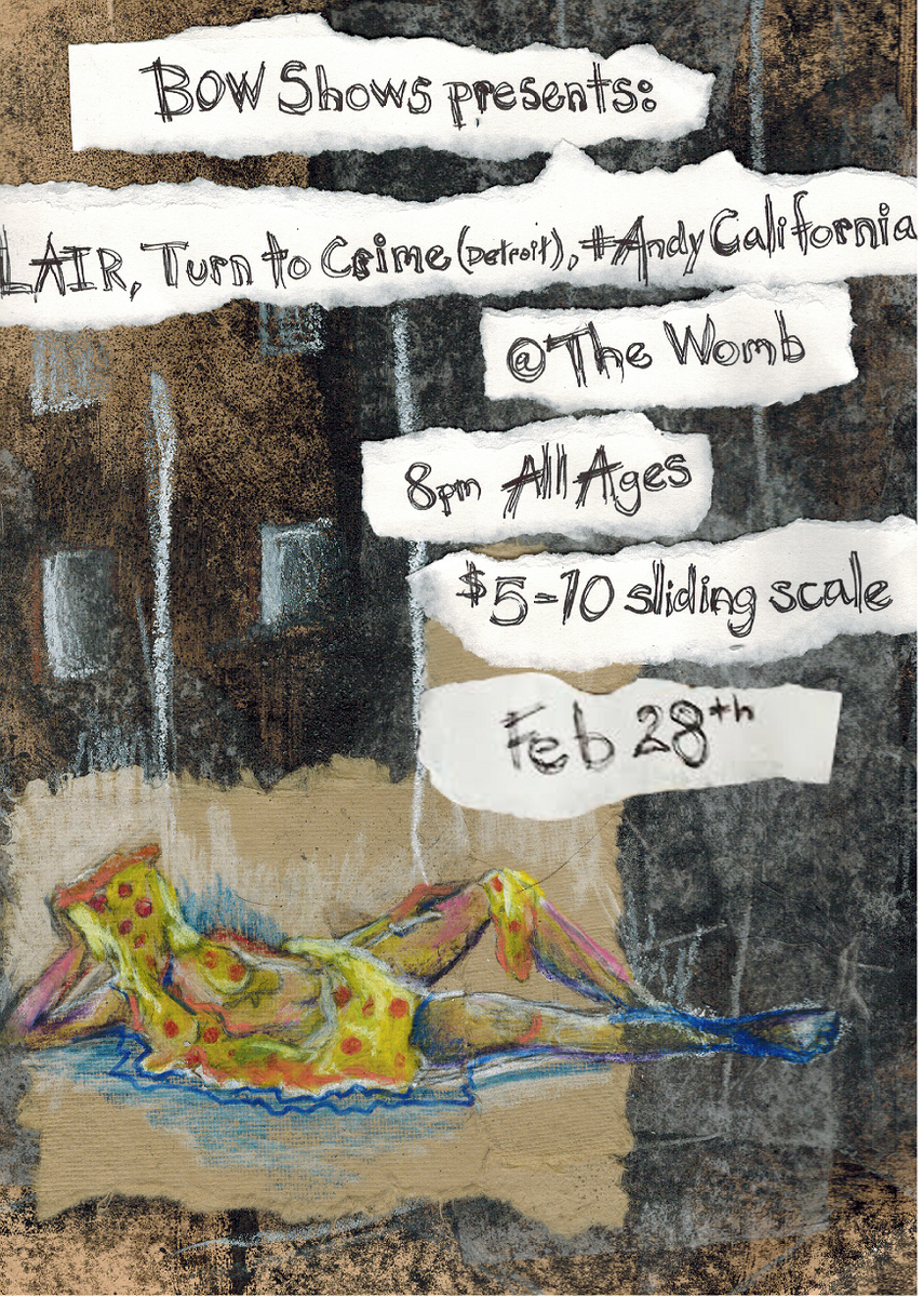 Tonightt yo. <a href="/andycalifornia9/">Andy California</a> <a href="/TURNTOCRIME/">TURN TO CRIME</a> + LAIR are tearing up Allston. Come out! buff.ly/1EzCG0X