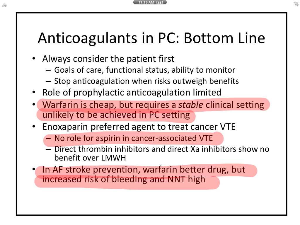 moyecome's tweet image. Key points RE: anticoagulant use in PC #hpm15