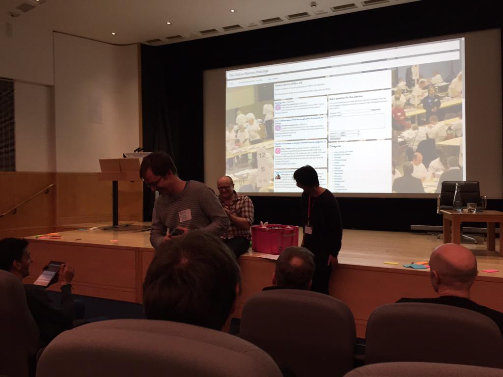 C4CJ's tweet photo. The moment we've been waiting for... The un-awards! @bitofstone and @BrixtonBlog win for crowdfunding efforts #TAL15 http://t.co/l9UcHbsuiK