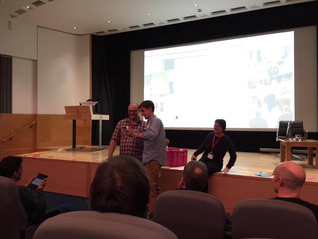 C4CJ's tweet photo. The moment we've been waiting for... The un-awards! @bitofstone and @BrixtonBlog win for crowdfunding efforts #TAL15 http://t.co/l9UcHbsuiK