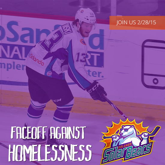 RethinkHomeless's tweet photo. Tonight during the @OrlandoHockey game, posts with #RethinkHomelessness gives 1$ to helping our #homeless neighbors. http://t.co/QSfeN9Gj7d