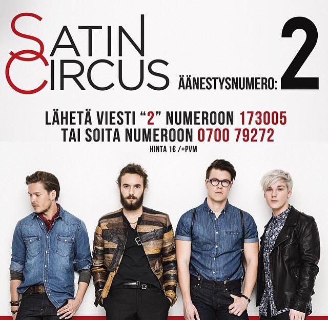 jul_tsu's tweet photo. Pojat euroviisuihin!! Äänestäkää 💕 #satincircus #UMK15  @satincircus http://t.co/jAbP5UP8Ip