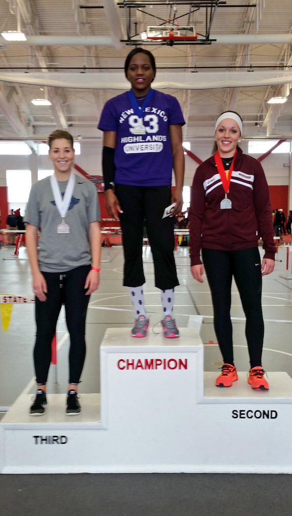RMAC_SPORTS's tweet photo. Women's Triple Jump results: 1. Slack @NMHUCOWBOYS 2. Sterling @CMUMavericks 3. Wendt @gothunderwolves #RMACTF http://t.co/4Rq8a3p13C