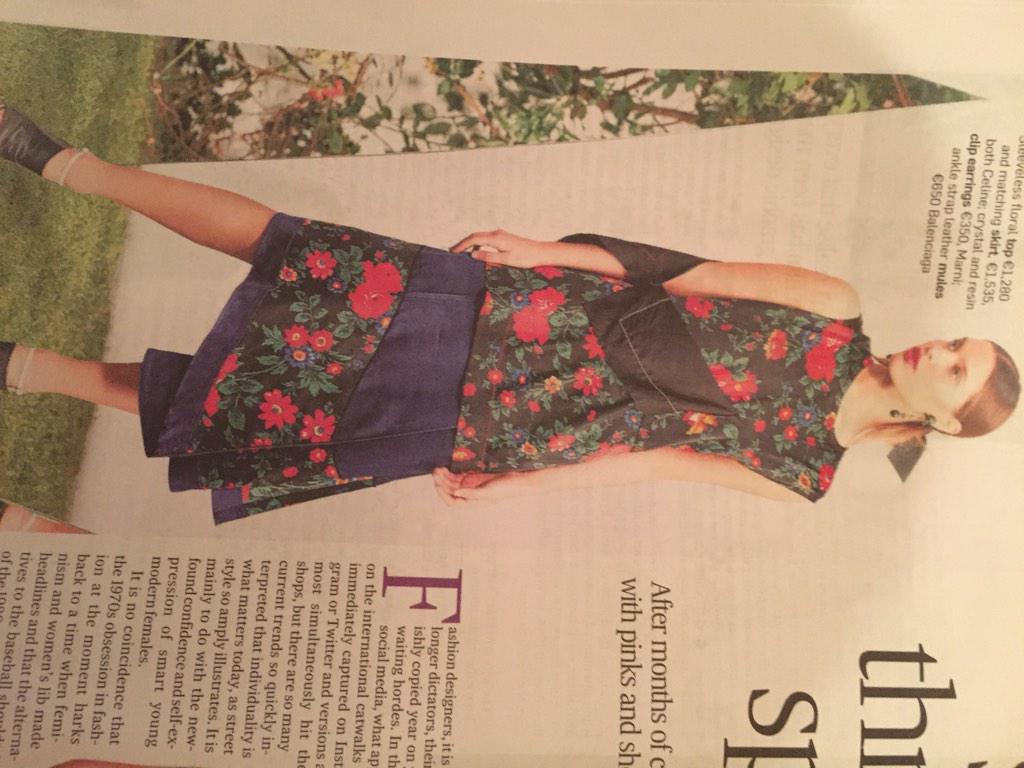 ShellyCorkery's tweet photo. Amazing shoot in today's @IrishTimes mag!!! @brownthomas #celine #dolceandgabbana #erdem http://t.co/H0eb5dtJfQ