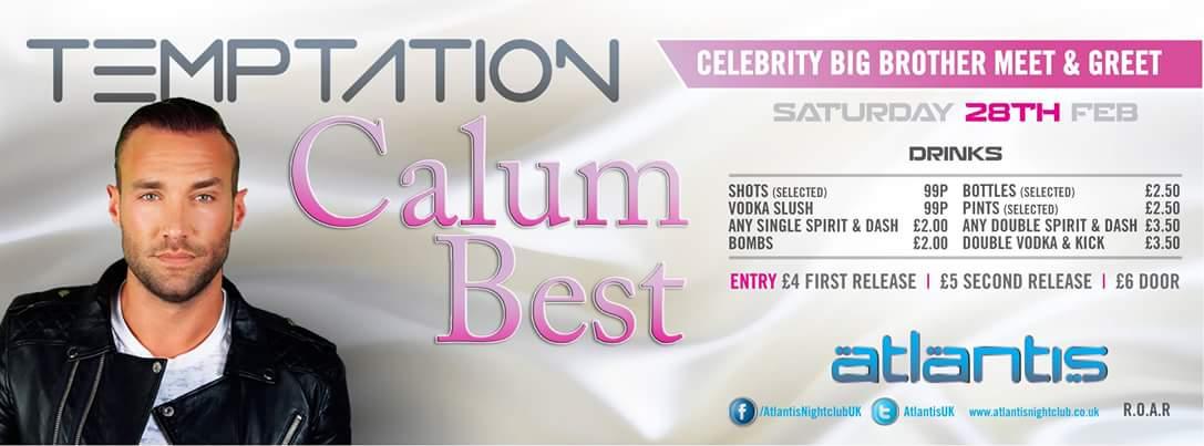 TemptationEB's tweet image. The final hour's countdown to tonights Temptation Saturday Session @AtlantisUK  with @CalumBest and @DJColinRussell!