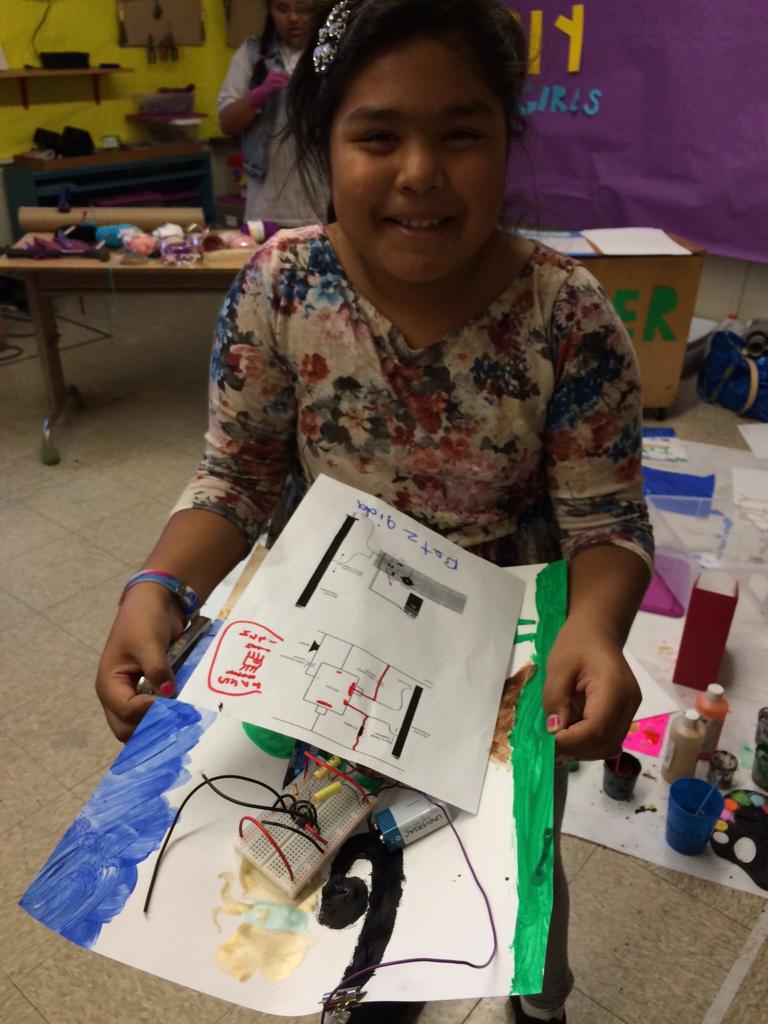 DIYGirls's tweet image. DIY Betzaida, 10 years old, is so happy she finished her 555 noisemaker! @BareConductive #createtech #empowerGirls