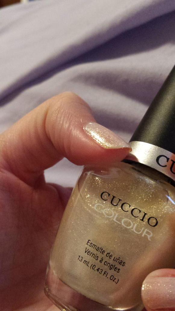 NailAdict's tweet photo. Photo does not do this colour justice. Cuccio in Shock Value, beautiful gold shimmer #nails #nailpolish #beauty http://t.co/g62JfSTt7V