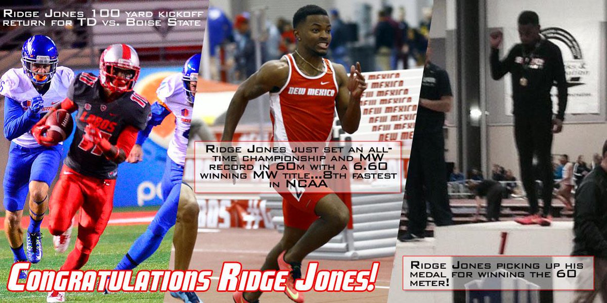 UNMLoboFB's tweet photo. @Lobo_track Congrats Ridge! Set all-time championship &amp; MWC record w/ 6.60 in 60m winning MWC title! #GoLobos http://t.co/lGBsjJbAfT