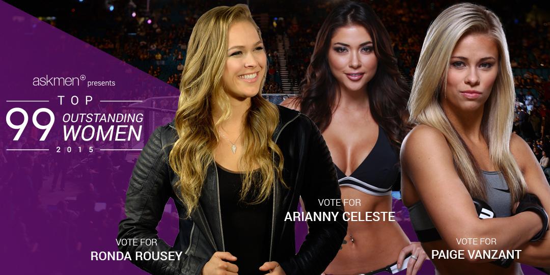AskMen's tweet photo. Good luck tonight @RondaRousey! Fans, vote Ronda for AskMen's #Top99Women of 2015: http://t.co/JVCMoFWZVz #UFC184 http://t.co/jc7Prf04Hj