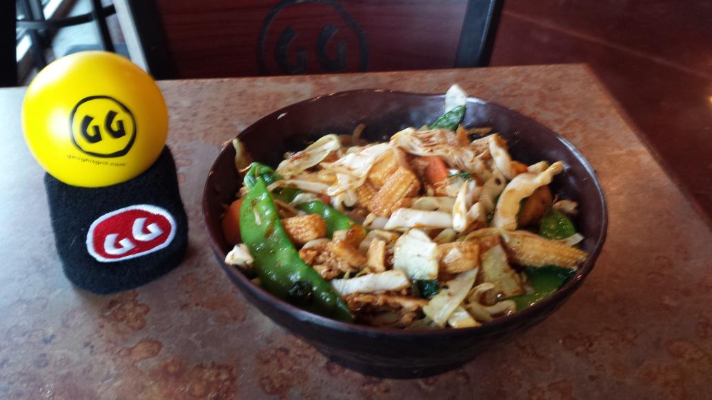 KevinGallivan's tweet photo. Khan Pao: Pork,Citrus Garlic,Bean Sprouts, Broccoli,Snap Peas,Baby Corn,Khan Pao Sauce,#hearthealthy#genghisgrillad http://t.co/jk8VWBrNuU