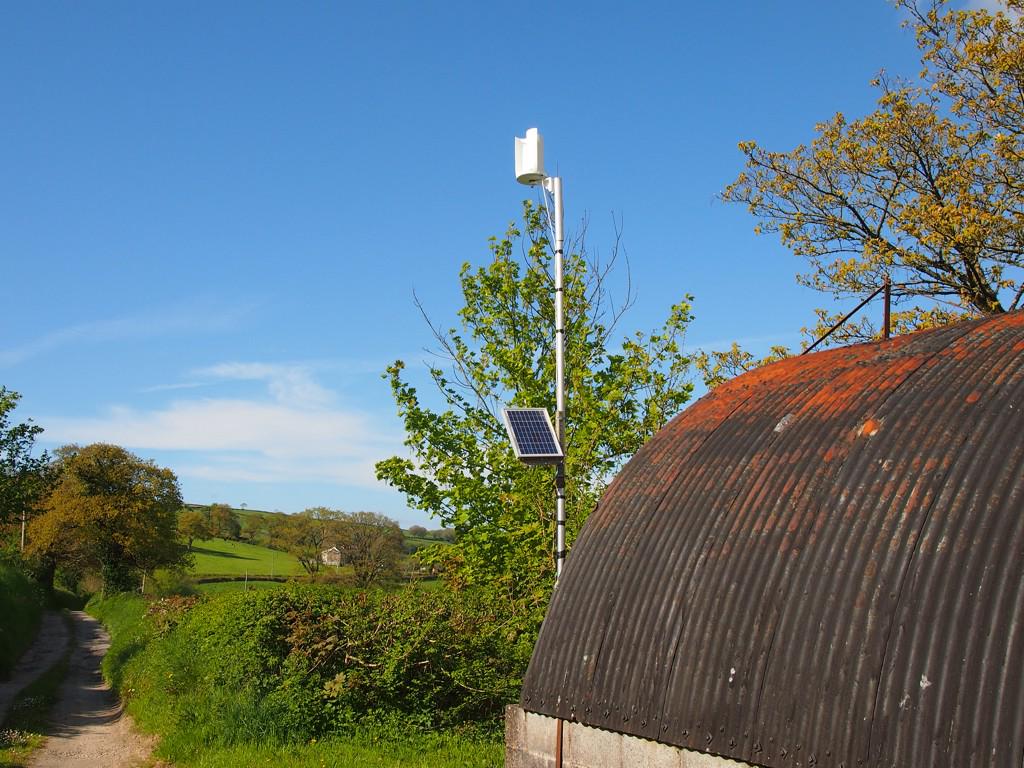 A small dual system I installed #windturbine #solarpanels to power lighting