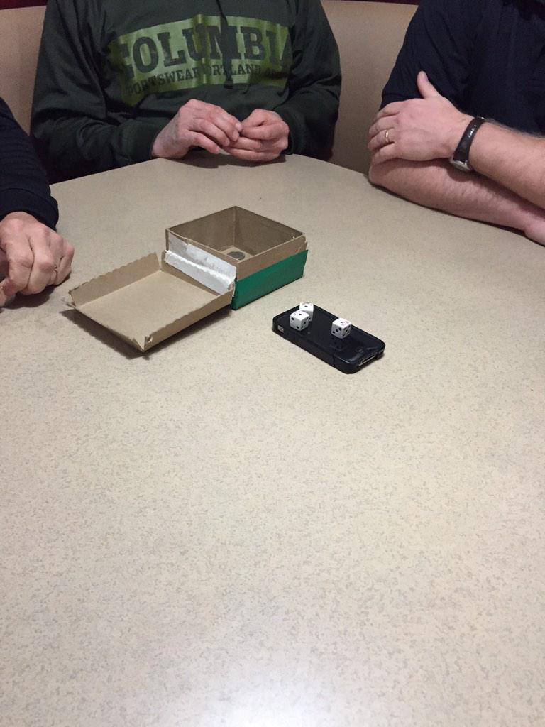 Alex_Aces's tweet photo. Liars Dice at the Exon mobile station in Osseo Wisconsin! #4fours http://t.co/0rPSk4HYHo
