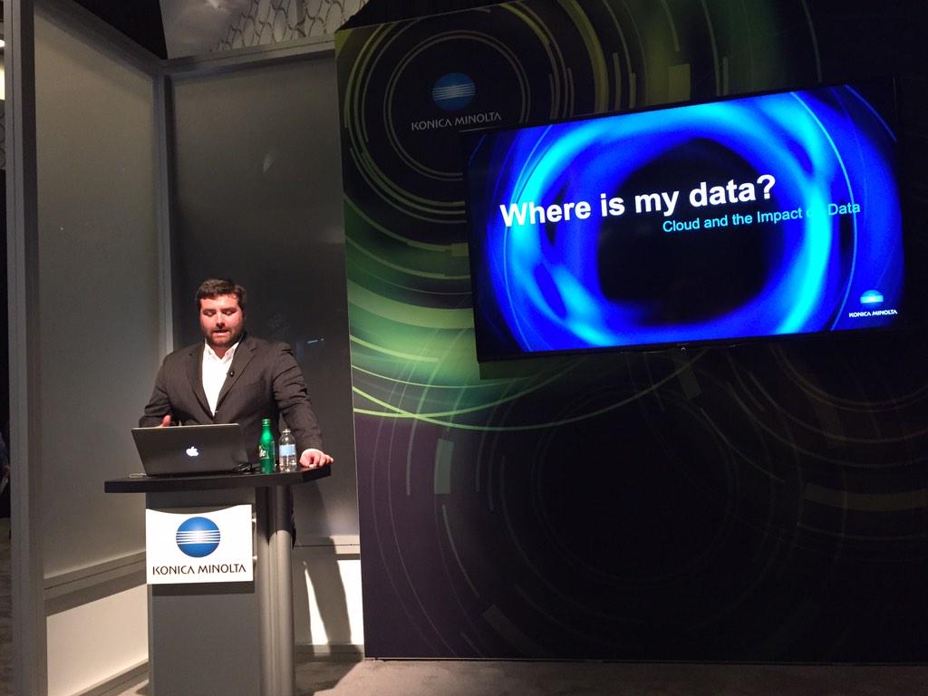 npegley's tweet photo. Eric DeGrass shares details of the @allcovered cloud at #kmdisrupts http://t.co/3qNBTwiy3e