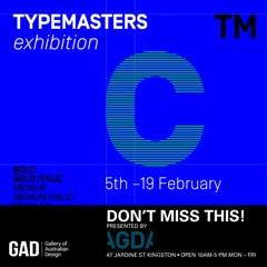 agdaact's tweet photo. Make sure you don't miss the #free #TypeMasters exhibition. At the #GAD until Friday. http://t.co/P6SZX0fiRJ #cbr http://t.co/MZQoHF2S0e