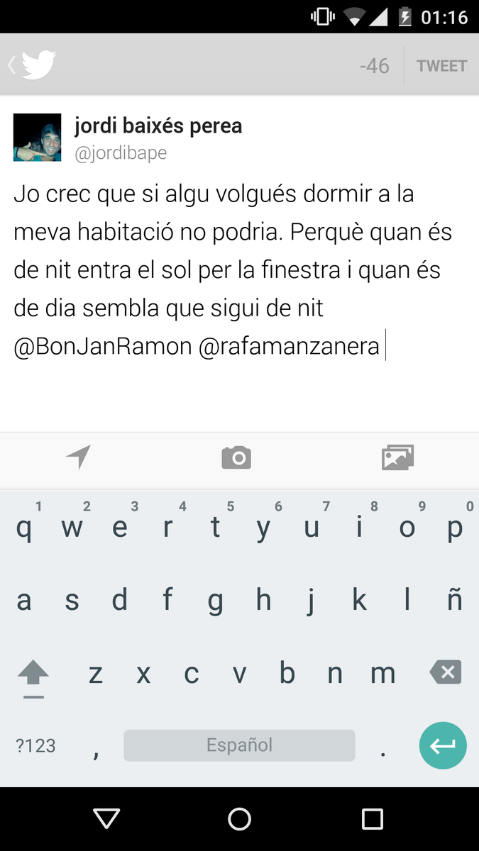 jordibape's tweet photo. @rafamanzanera @BonJanRamon  Bona nit i bon dia al mateix temps 🌙🌞🌝🌚🌛🌜🌑🌒🌓🌔🌕🌖🌗🌘 http://t.co/7NyluBynC4