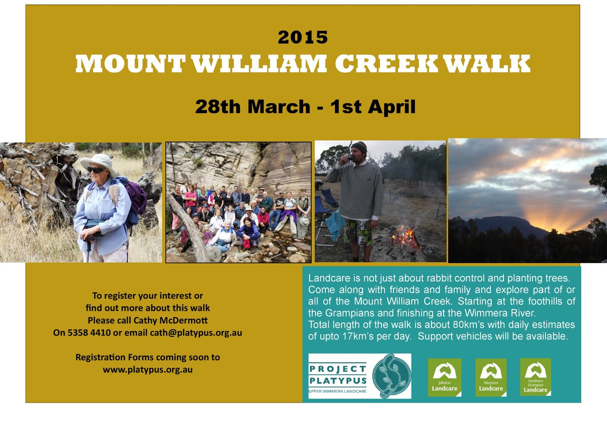 Join us for a community Walk following the Mount William Creek. For more information please call Cathy on 53584410