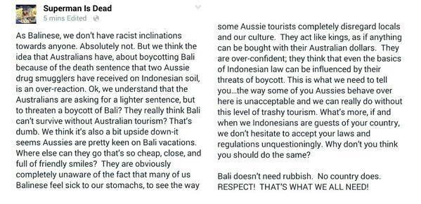 bentarabumi's tweet photo. Are you sure you wanna #boycottbali, Australia? 

Bali doesn't need rubbish! http://t.co/alUOtYk3OR