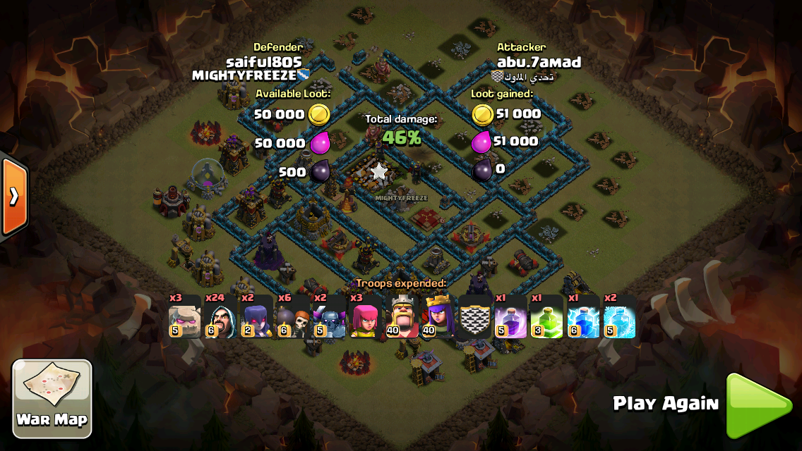 AfifOzawa's tweet photo. Best war ever! Maxed id vs maxed id. No1 vs no1. #MIGHTYFREEZE #CoC @twt_MYcoc http://t.co/Y1USrQtmF4