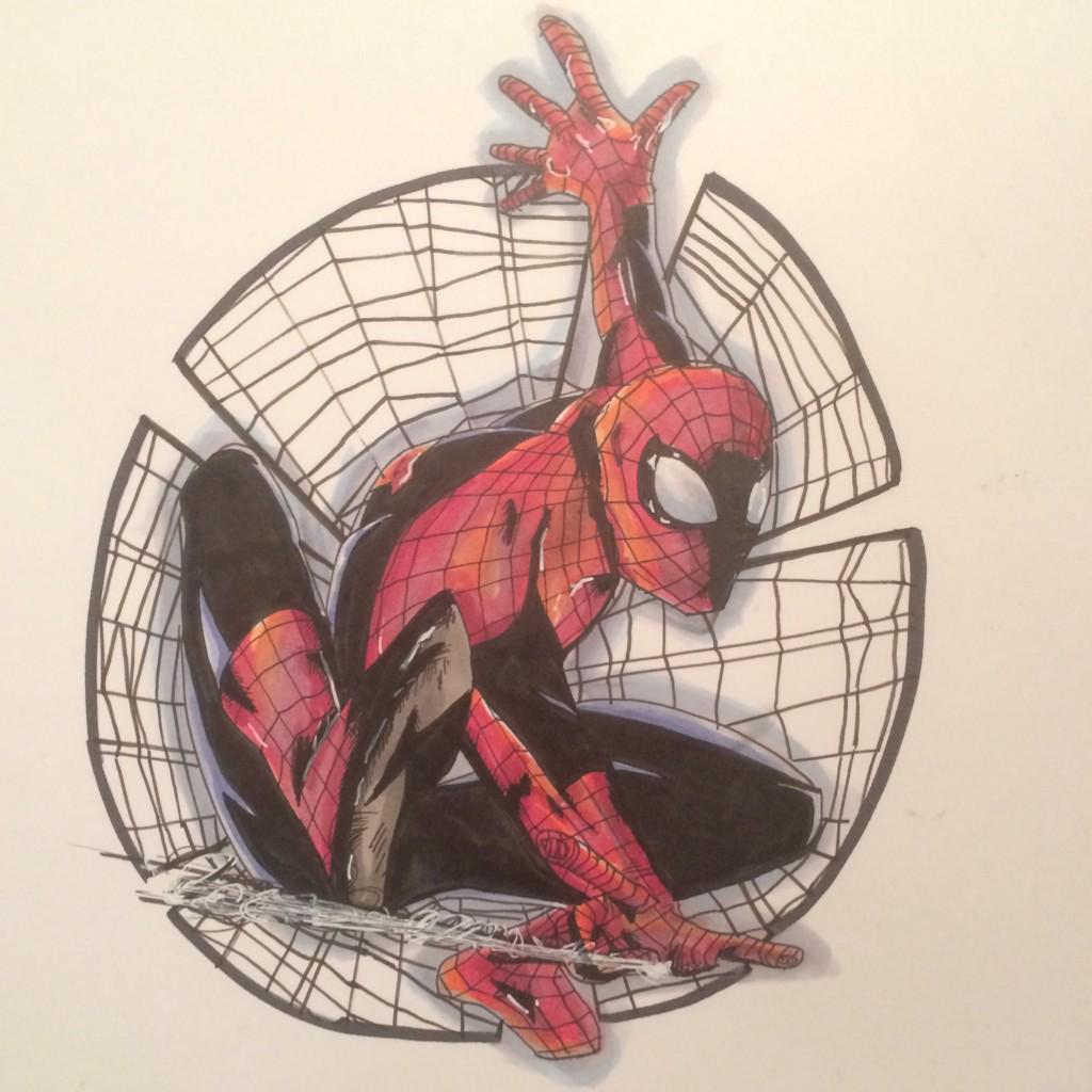 EthanCastillo05's tweet photo. Amazing #Spiderman inspired by @Todd_McFarlane's cover colored w/ @copicmarker #ethancastillo http://t.co/Hd6s9O2QZB http://t.co/4xJ8v2bACr