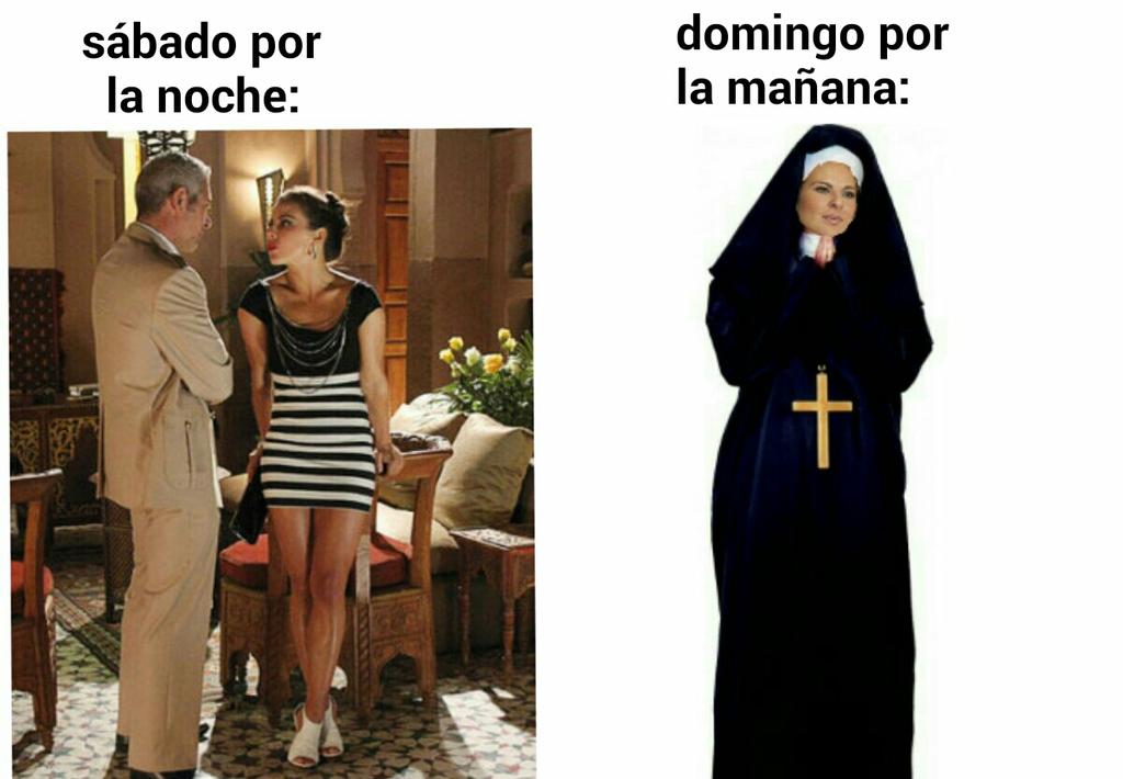 MemesDelCastillo (@katedcmemes) on Twitter photo Sábado por la noche 💅💄👠 vs Domingo por la mañana 🙏⛪ #memesdelcastillo <a href="/katedelcastillo/">kate del castillo</a> Sábado por la noche 💅💄👠 vs Domingo por la mañana 🙏⛪ #memesdelcastillo <a href="/katedelcastillo/">kate del castillo</a>
