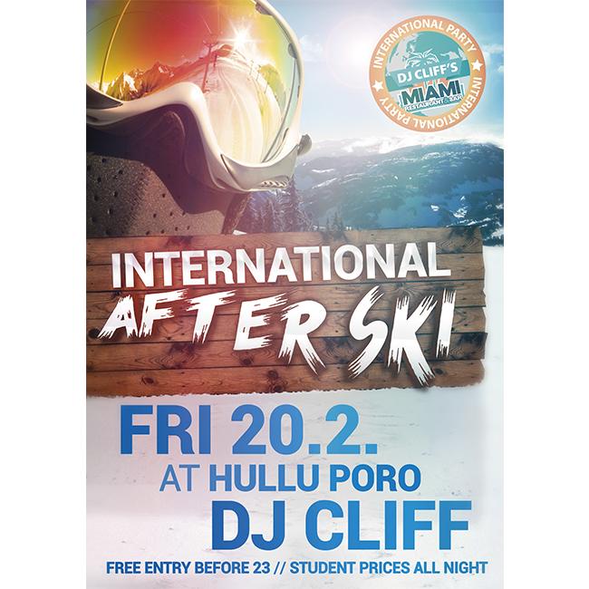 Suunnittelimme Hullussa Porossa pidettävän after ski tapahtuman julisteen #mainostoimisto #haippi #afterski #poster