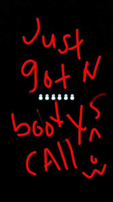 Just got a booty call at 3am n morning .. Bitch it snowing outside u trippin http://t.co/vsHnXcuqne<a href="/tag/thewildside"class="tags"><span>#thewildside</span></a>