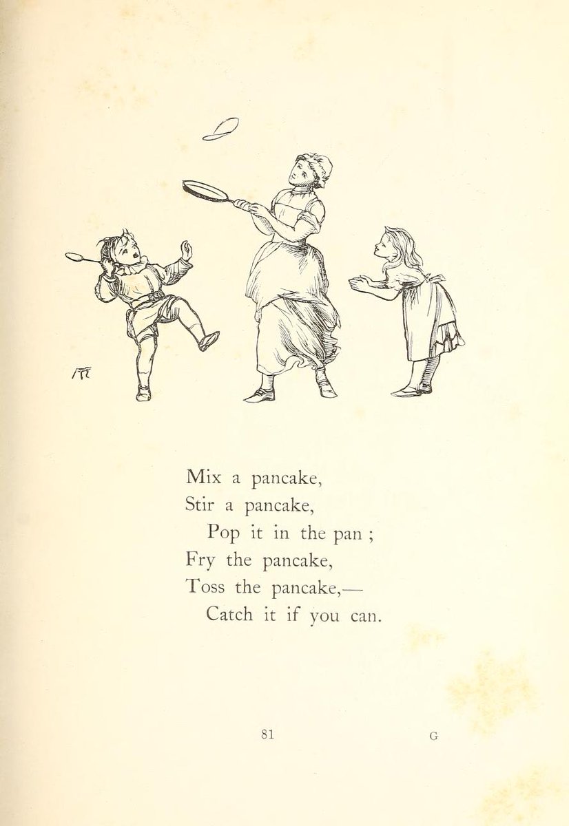 Celebrate #PancakeDay with a #ChristinaRossetti's poem (from her nursery rhymes). Illustrated by #ArthurHughes.