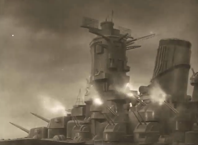 Nowar Hiroshihootoo No Twitter 新東宝 戦艦大和 1953 で 主砲や高角砲が最初に火を噴く場面 8 3 よく見ると全画にエアブラシの煙を合成したリアルアニメ Http T Co X8c3likvlg マグマ大使 の腹部ミサイル連射も描いた渡辺善夫の技術 Http T Co