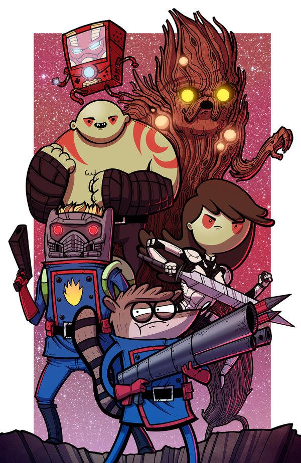 Banana_guards's tweet photo. And for you #GuardiansOfTheGalaxy fans a little mash up #adventuretime http://t.co/tGXvJbIX9j