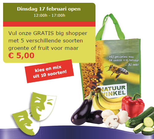 Vanaf 12:00h weer open! Met vandaag:
5 soorten rood, geel en groente voor 5 euro.