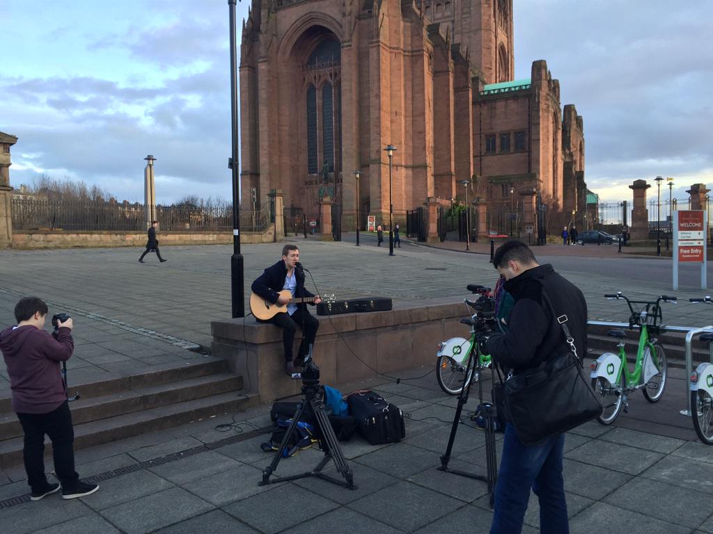 LPoolMusicEx's tweet photo. Not a bad place to film.. http://t.co/SLgd72Ei1Z