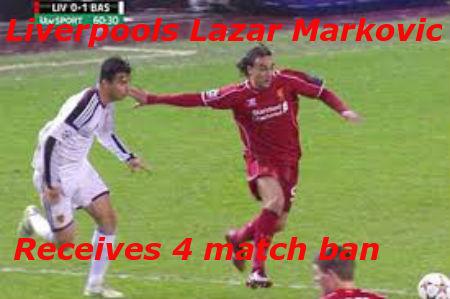 NF_SportsBlog's tweet photo. Soccer News : Liverpool's Lazar Markovic receives a 4 match ban over this incident @MidlandsSport http://t.co/RC4QWvjKI1