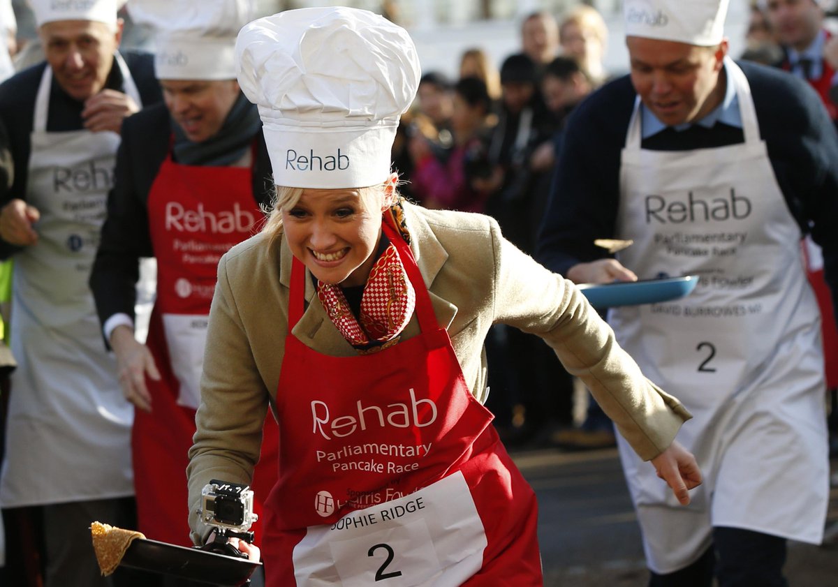 HuffPostUKPol's tweet photo. 'Foul play' alleged in parliamentary pancake day race http://t.co/ZXe10FVsHP http://t.co/MqcMTTXq4x