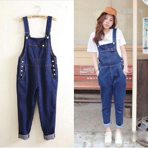 Overal - jeans - fit to L - 185.000