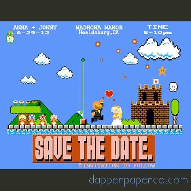 DapperPaperCo's tweet photo. #Nintendo #geeks get married too. We love the nod to the 90s. Let us help u design your throwback look. #weddinghour http://t.co/e29tJwlo3D