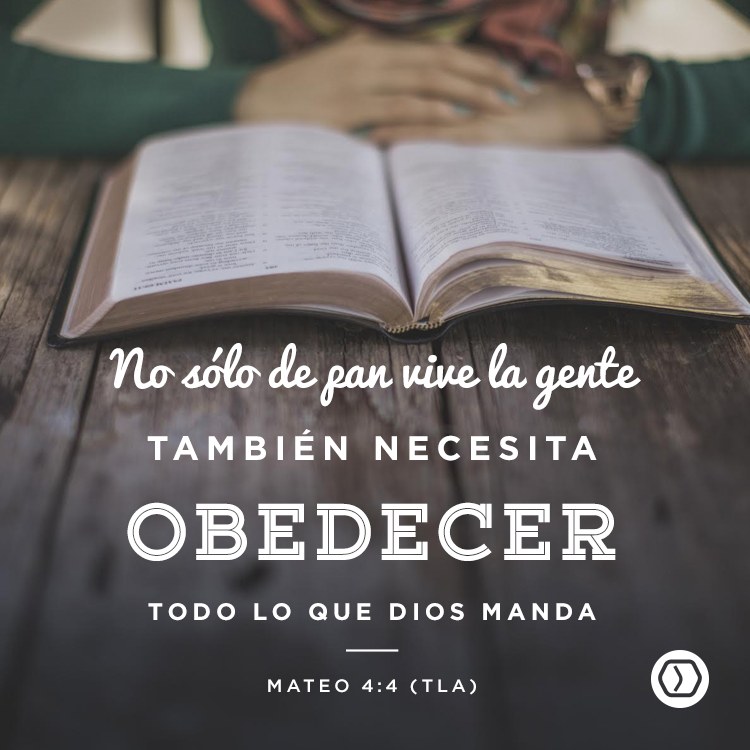 “No sólo de pan vive la gente; también necesita obedecer todo lo que ...