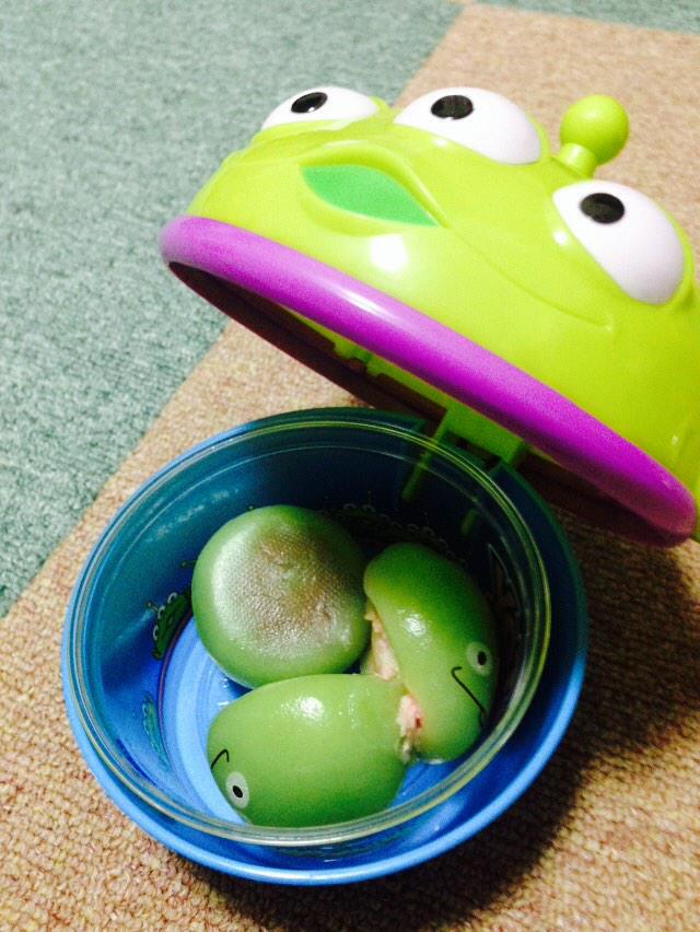 使いません 姉とケンタ君からディズニーのお土産 定期入れるやつと これはリトルグリーンメンまんじゅうですね笑 Thanks Http T Co g5n7d2ar
