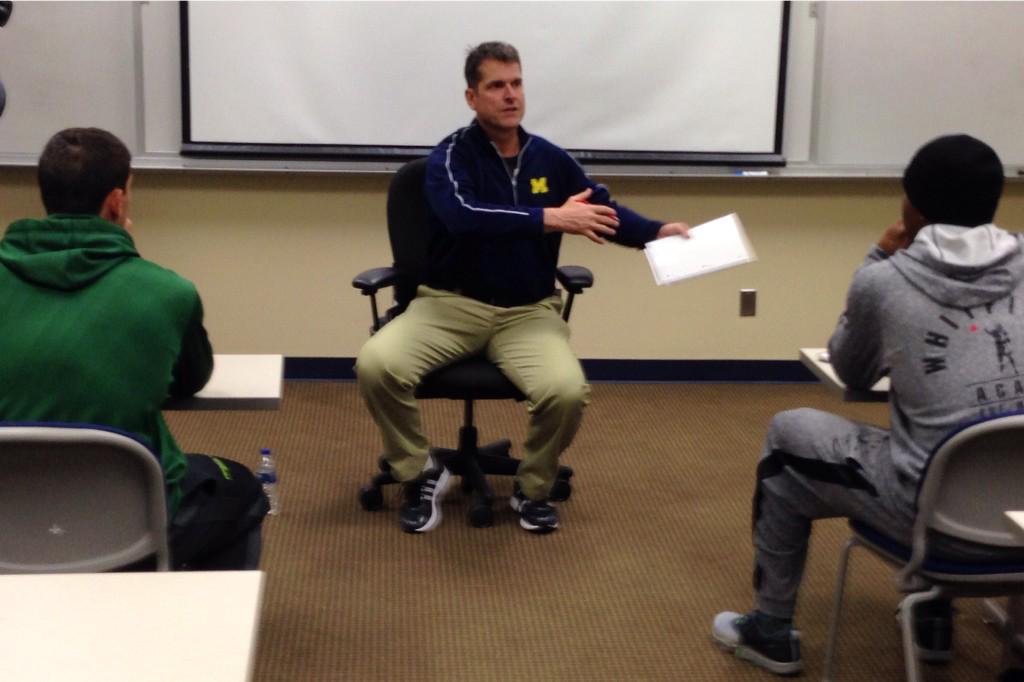 Jim Harbaugh preps Jamies Winston, Bryce Petty for NFL combine (Photo)