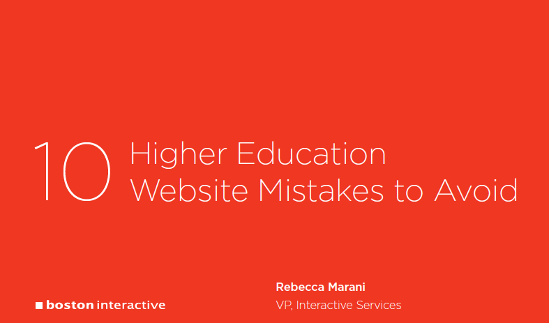 bstndigital's tweet photo. 10 Higher Education Website Mistakes to Avoid Download the ebook here: http://t.co/OvhzO01yCH #10HigherEd http://t.co/4xiv8oIn6n