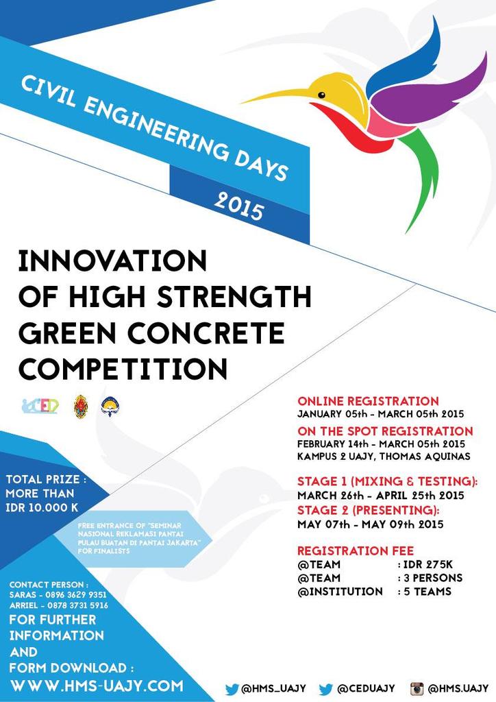Buat kamu semua anak sipil di Indonesia. Tunjukan keahlianmu dalam membuat beton. Ikuti lomba beton yg satu ini! 😍😁
