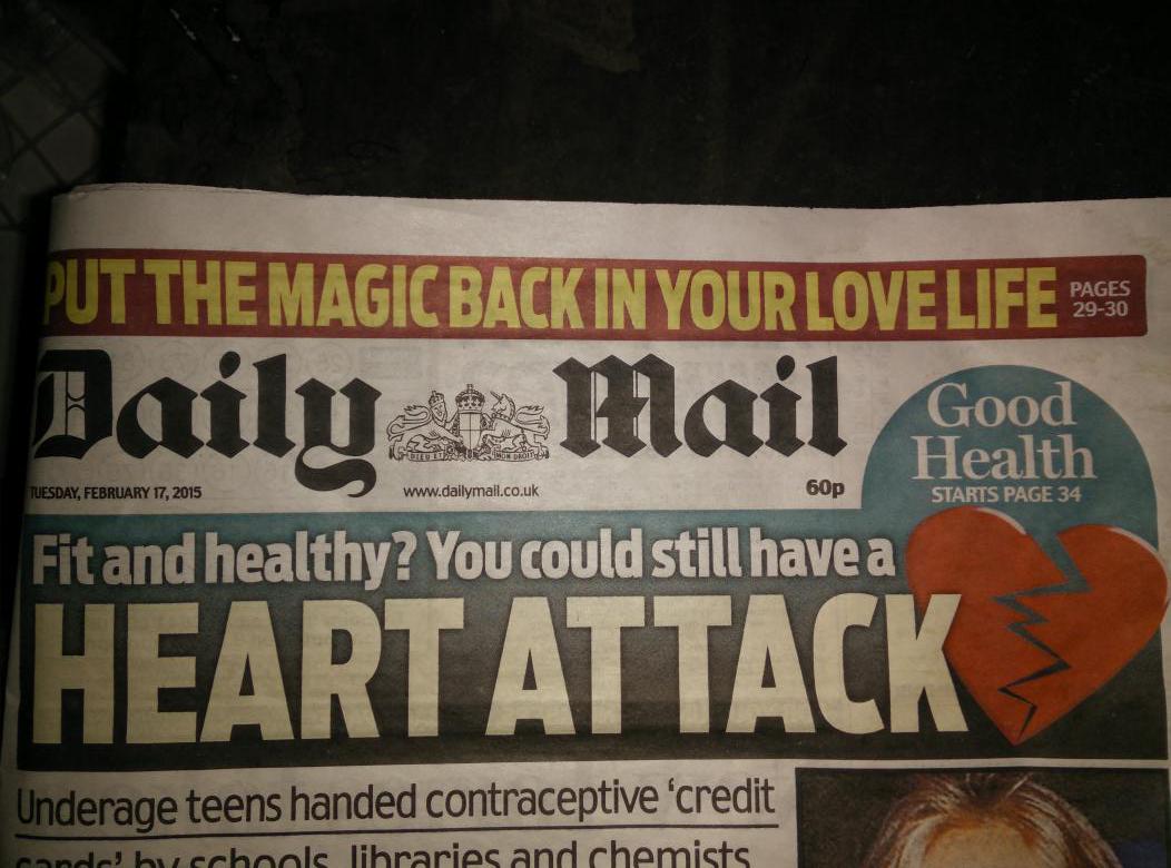 Fit and healthy? Well, don't forget that death stalks us all. Good 'ol Mail. Selling papers on positivity since 1896